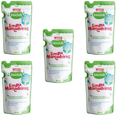 Imagem de Combo 5 Detergente Limpa Mamadeiras Bioclub® Refil 2,5 Litros Ideal Para Bebês e Crianças