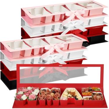 Imagem de Dunzoom Pacote com 8 caixas de cartas de Natal para embrulho de presente de Natal em forma de carta vazia caixa de presente de flores preenchíveis para lembrancinhas de festa de Natal embalagem de