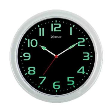 Imagem de Relógio de Parede Herweg Branco Fosforescente 660016-196