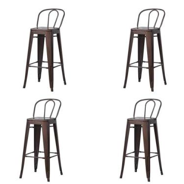 Imagem de Kit 4 Banquetas Altas ANM6990B Iron Tolix Titan Anima Office Encosto A