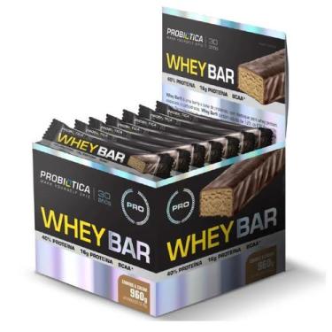 Imagem de Whey Bar (Caixa c/ 24un de 40g ) Probiótica - Max Titanium, Cookies &a