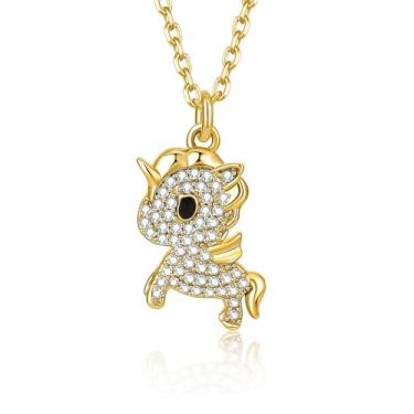 Imagem de Tokidoki Unicorno banhado a ouro 14K colar pulseira brinco joia oficial licenciada acessório moderno colar de zircônia cúbica pulseira brinco presente para mulheres, normal, Zircônia cúbica, Zircônia