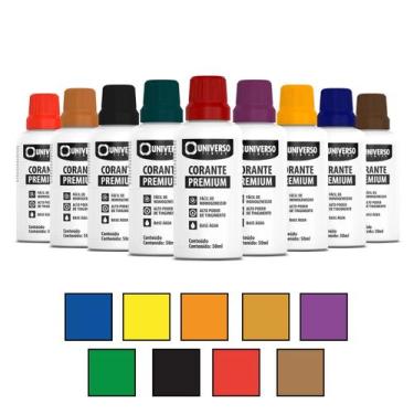 Imagem de Corante P/ Tinta Acrílica Esmalte Epóxi 50ml Cores Pigmento Líquido Ba