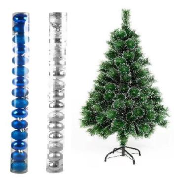 Imagem de Arvore De Natal Pinheiro Nevada 1,2 Metros 90 Galho Enfeites - lojas v