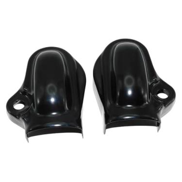 Imagem de BYYINGSUS Tampas de porca do eixo dianteiro da motocicleta Capas de eixo tampa do eixo da roda traseira protetor lateral preto compatível com haste noturna V Rod (tampa do eixo traseiro 1)