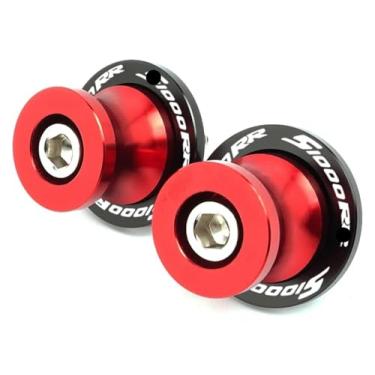 Imagem de BYYINGSUS Acessórios de motocicleta 8 mm parafuso de suporte de braço oscilante bobinas deslizantes compatíveis com S1000R S1000RR 2009-2022 2023(S1000rr vermelho)