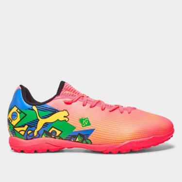 Imagem de Chuteira Society Puma Future 7 Play NJR BDP Unissex, Rosa, 40