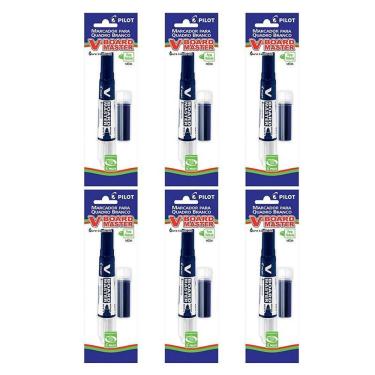 Imagem de Pincel Para Quadro Branco Recarregável Desmontado Board Master Azul 6 Unidades - Pilot