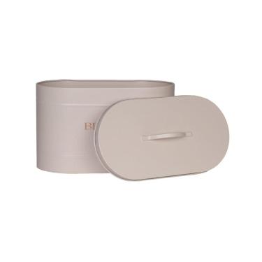 Imagem de Porta Pão Em Aço Inoxidável Com Tampa - Areia - 34X18X20Cm