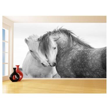 Imagem de Papel De Parede Animais Casal Cavalos Fazenda 3,5M Anm339