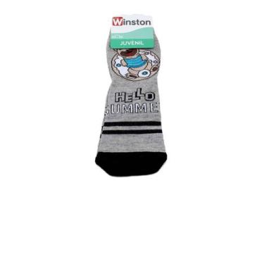 Imagem de Meia Infantil Winston Dog Summer 0400036-007 Cinza/Preto, 32