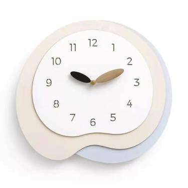 Imagem de Relógio de parede, decoração de casa, relógio de parede, sala de estar, relógio de pinheiro, adequado para sala de estar, estudo, quarto, escritório. para decoração de casa (branco)