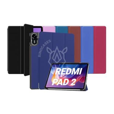 Imagem de Capa para Xiaomi Redmi Pad 2 – Kit Opcional com Película e Caneta - Case Rígida Magnética, Função Sleep/Wake e Suporte Integrado (Azul-marinho, Redmi Pad 2 (Apenas Capa))