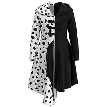 Imagem de Fantasia infantil Cruella Deville 2021 Halloween Cosplay casaco para crianças, pequeno