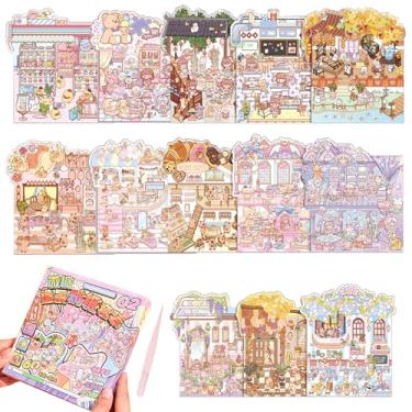 Imagem de SZXYCZL Cute Miniature Scene 20Sets DIY 3D Sticker Scene Stick Multiple Scenarios, Make You Own Mini House Sticker Therapy for Teen Adult Relief Pass The Time-Colorful World