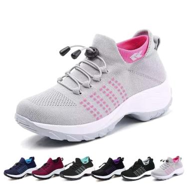 Imagem de Sapatos ComfortWear Orthowear para mulheres e homens, cinza-rosa, tama