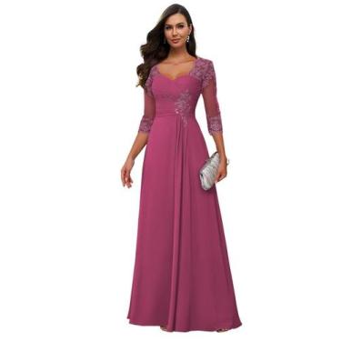 Imagem de Vestido Loyeloy Mãe da Noiva Sweetheart Chiffon Aline