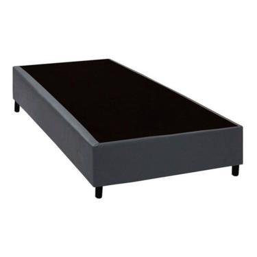 Imagem de Cama Box Solteiro Extremo Reforçado Sintético Xerife Móveis Cinza 40x88x188