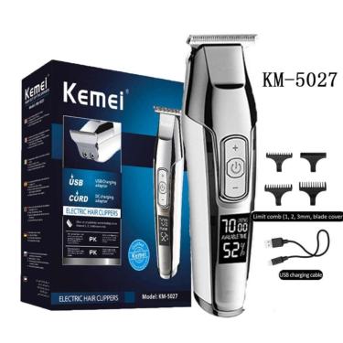 Imagem de Máquina de cortar cabelo Kemei KM-5027 Professional Barber com 3 Limit Co