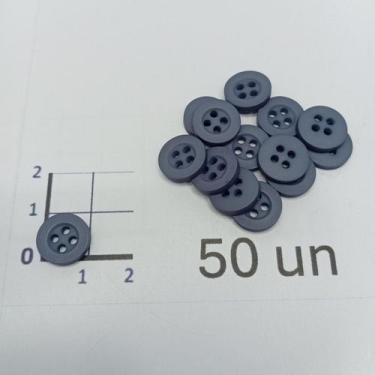 Imagem de Botões Cinza Azulado 11mm 4 Furos Fosco 50Un 100Un 200Un confecção ves