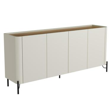 Imagem de Buffet Para Sala de Jantar 4 Portas 1 Gaveta Pés Industrial Preto Naim I03 Luna Louro - Lyam