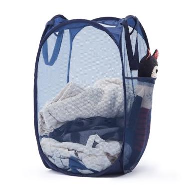 Imagem de Cesto de roupa suja TECHMILLY Mesh Pop Up Portable Blue 70L