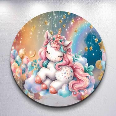 Imagem de Capas Painel Sublimadas Redondo Para Festa Infantil Estilo Unicórnio M