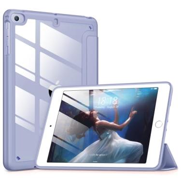 Imagem de DTTOCASE Capa para iPad Mini 4 5 3 2 1, capa inteligente transparente para iPad Mini de 7,9 polegadas 1ª 2ª 3ª 4ª 5ª geração [suporta hibernar/despertar automático] - Azul roxo