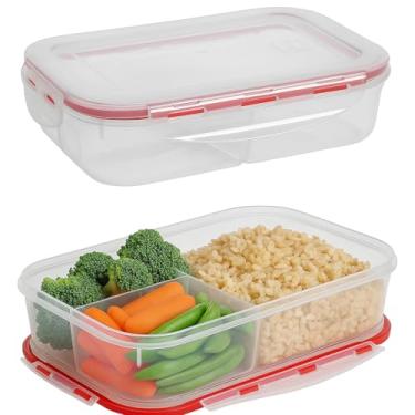 Imagem de Potes Marmita Hermetica Com Divisorias Fitness 1l Com Travas Freezer Microondas Plastico Resistente Marmitas