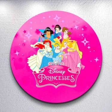 Imagem de Capas Painel Festa Infantil Menina Princesas Painel Redondo Grande ou 