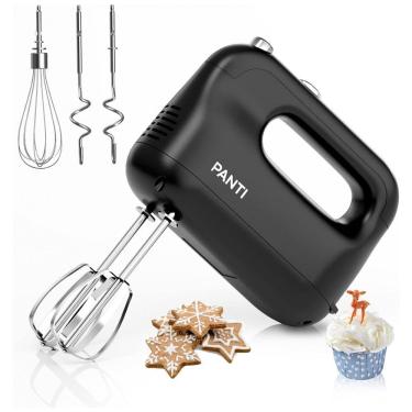 Imagem de Batedeira de Mão Elétrica com 5 Velocidades e 3 Acessórios 150W, 110v, PANTI, Preto