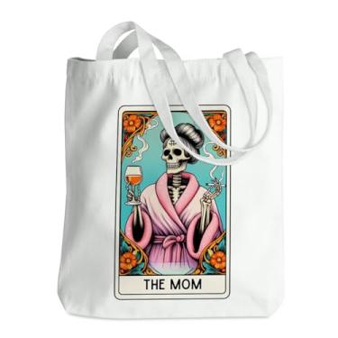 Imagem de Carta de tarô de esqueleto engraçado caveira gótica bruxa material de bruxaria suprimentos de lona gótica sacola de compras reutilizável 05, Skeletoncard 00876, 13.8 x 16 inches