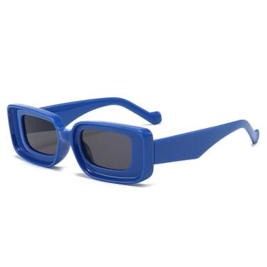 Imagem de Óculos de Sol Femininos Candy Color, Estilo Punk Masculino, para Esportes ao Ar Livre, Corrida e Ciclismo, Azul e Cinza