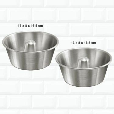 Imagem de Kit 2 Assadeiras De Pudim Pequena Em Alumínio 13X8 +