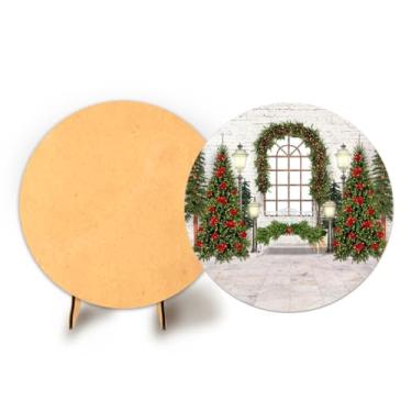 Imagem de Painel Redondo 50cm C Elastico Natal + Suporte MDF (NAT086)
