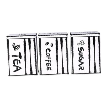 Imagem de AFXGUSD Conjunto de 3 recipientes para chá e açúcar em grãos de café, jarra de chá e açúcar, multifuncional, de metal, portátil, hermético, para cozinha, Style a