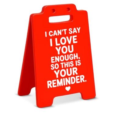 Imagem de Presente de sinal I Love You Romântico Lembrete Presentes para Namorado Namorada Esposa Marido Aniversário de Casamento Natal, Sinal de Amor Decoração de Escritório em Casa