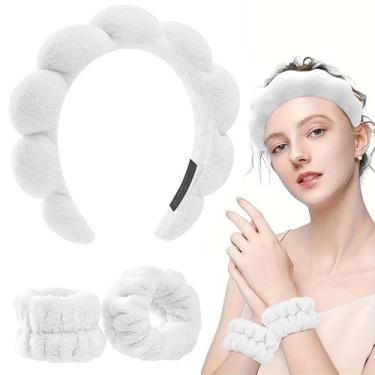 Imagem de Faixa de cabeça para limpeza facial, maquiagem, lavagem facial e tratamentos de máscara de spa – Absorvente macio, antiderrapante ajustável para mulheres e homens, spa doméstico e uso em viagens