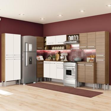 Imagem de Cozinha Canto Reto Emilly 17 Portas 1 Gaveta Branco Madesa