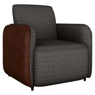 Imagem de Poltrona Decorativa Zurique 76 Cm Linho Vancouver material sintético W