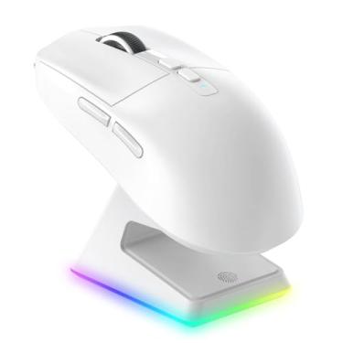 Imagem de Mouse ATTACK SHARK X6 49g SUPERLIGHT com base de carregamento magnética, sensor para jogos PixArt PAW3395, mouse para jogos sem fio/com fio BT/2.4G, 26000 DPI