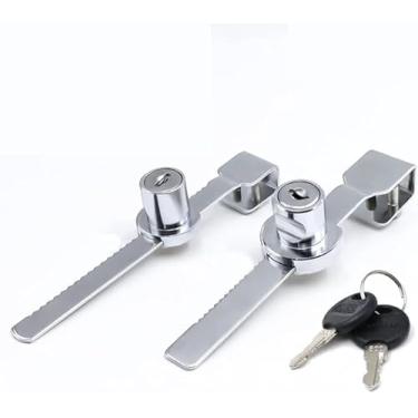 Imagem de Trava de exibição de ponto único 328 - Fecho com chave de liga de zinco polido, segurança resistente para vitrines/troféus/caixas de varejo, inclui 2 chaves (pacote de unidade)