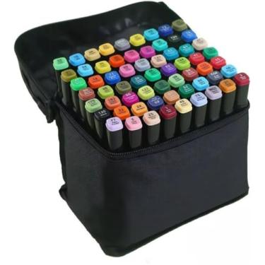 Imagem de Canetinha Ponta Dupla – Marcadores Artísticos para Colorir, Desenho, Escola, Scrapbook, Lettering, Caligrafia, Ilustração, Cores Vibrantes, Canetas Hidrográficas para Adultos e Crianças (60)