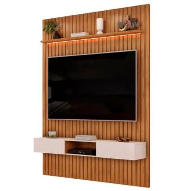 Imagem de Painel Para TV Até 65 Polegadas 1,83m Ripado Autêntico Com Led e Nicho