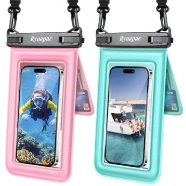 Imagem de [Até 8,5 polegadas] Bolsa de telefone impermeável flutuante, bolsa dupla à prova d'água com cordão para iPhone 16 15 Pro Max, Galaxy S25 S24 Ultra, bolsa seca para celular IPX8, pacote com 2 itens