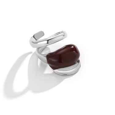 Imagem de Claret Clipe de lenço de seda vermelho para mulheres prateado oblíquo de camada larga faixa torcida fivela anel de cauda tamanho 5 elos vintage xale cachecóis fecho de Natal acessórios de vestido de