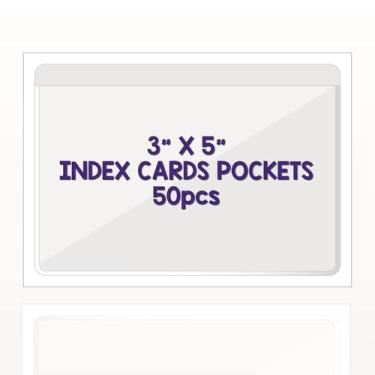 Imagem de Bolsos para cartões de índice, adesivo transparente IMAGAME, 9 x 13 cm