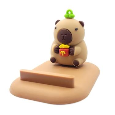 Imagem de HomeCozi Suporte de telefone Capybara (French Fry) – Suporte universal resistente para smartphones, iPhone e Android – Acessório de mesa de animais fofos, presente de decoração Kawaii para amantes de