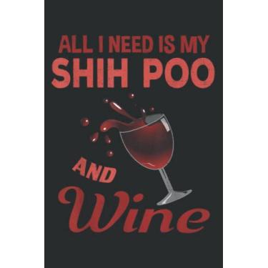 Imagem de Shih Poo Wine Lover Gift for Mom Grandma Aunt: Lined Ruled Journal Notebook with 6x9 inches, 120 Pages