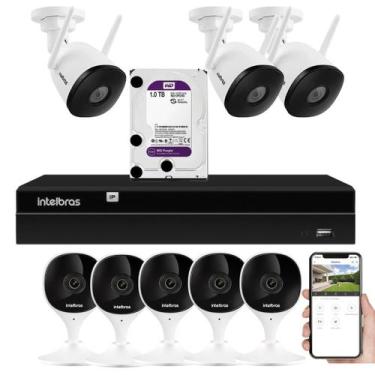 Imagem de Kit 8 Câmeras Wifi Full Hd Externa E Interna C/ Nvd E Hd 1tb - INTELBR